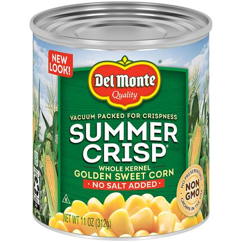 Del Monte Summer Crisp No Salt Added Whole Kernel Golden Sweet Corn 11 Oz. Can