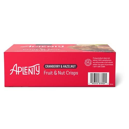 Aplenty Fruit & Nut Crisps, Cranberry & Hazelnut, 5.3 Oz