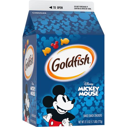 Goldfish Disney Mickey Mouse Cheddar Crackers, Snack Crackers, 27.3 Oz Carton