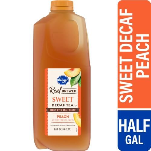 Kroger Real Brewed Peach Sweet Decaf Tea 64 fl oz