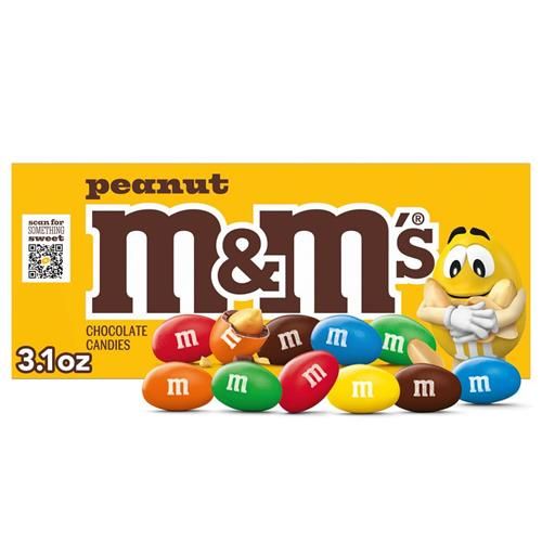 M&Ms Peanut Chocolate Candy Movie Theater Box 3.1-Ounce Box