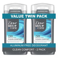 Dove Men+Care Deodorant Stick, Clean Comfort, 3 Ounce, Twin Pack