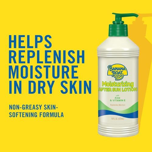 Banana Boat Moisturizing After Sun Lotion With Aloe And Vitamin E, 16Oz | After Sun Care, Banana Boat After Sun Lotion, Sunburn Relief, 16Oz