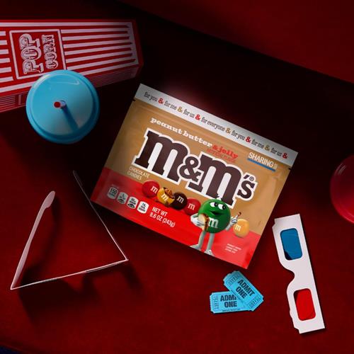 M&M’S Peanut Butter & Jelly Candy, Sharing Size, 8.6 Oz Resealable Bulk Bag