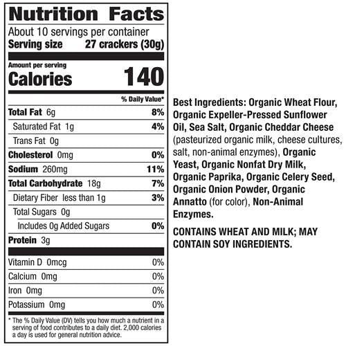 Annies Organic Original Cheddar Squares Baked Snack Crackers, Made With Real Cheese, 11.25 Oz