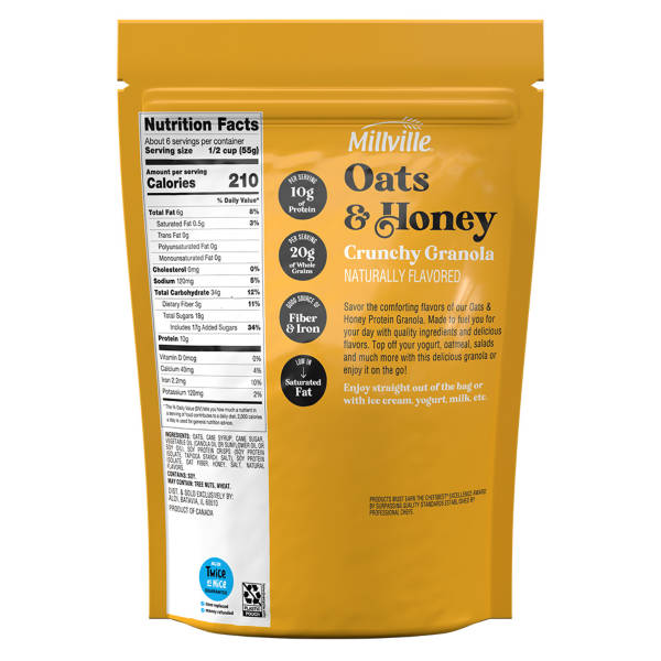 Millville Oats n Honey Protein Crunchy Granola, 11 oz