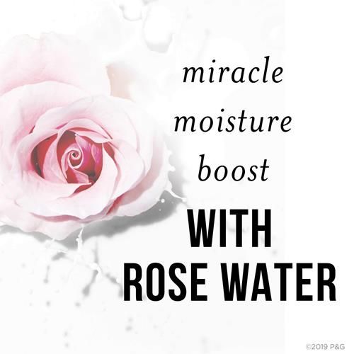 Pantene Nutrient Blends Miracle Moisture Boost Rose Water Shampoo For Dry Hair, Sulfate Free, Floral, 9.6 Fl Oz