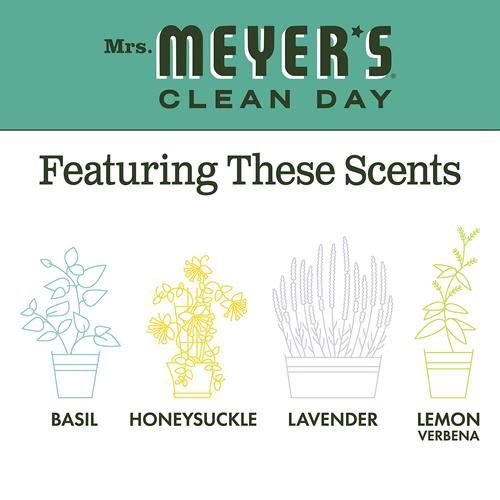Mrs. Meyers Clean Day Hand Soap, Made With Essential Oils, Biodegradable Formula, Basil, 12.5 Fl. Oz