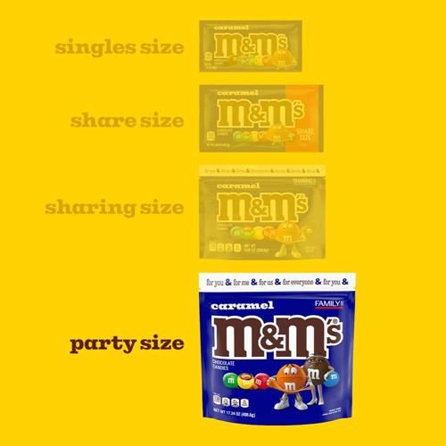 M&Ms Caramel Milk Chocolate Candy Bulk Pack, Party Size, 34 Oz Bag