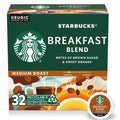 Starbucks K-Cup Coffee Pods, Medium Roast Coffee, Breakfast Blend, 100% Arabica, 1 Box (32 Pods)