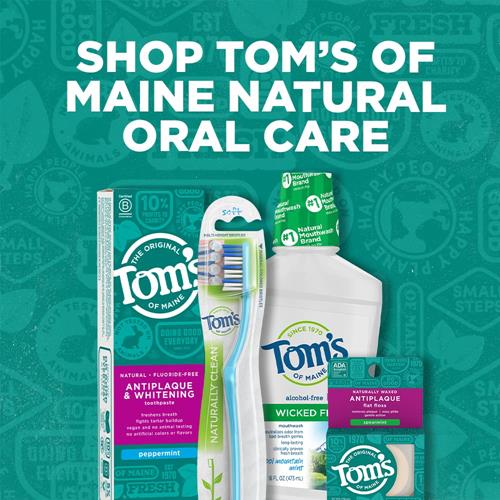 Toms Of Maine Naturally Waxed Antiplaque Flat Dental Floss, Spearmint, 32 Yards