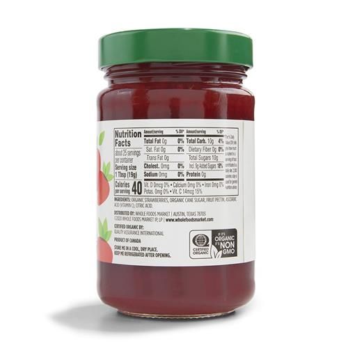Whole Foods Market, Organic Strawberry Fruit Spread, 17 Oz