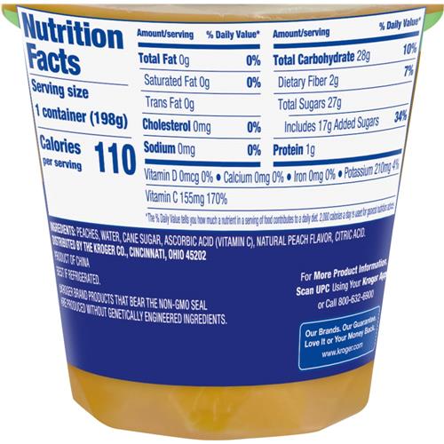 Kroger Peach Chunks 7 oz