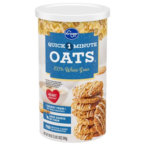 Kroger 100% Whole Grain 1 Minute Oats 18 oz