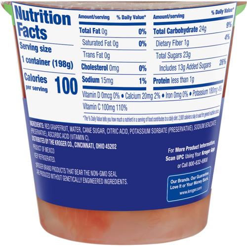 Kroger Grapefruit Cups 7 oz