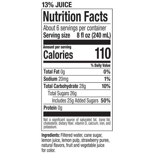 Tropicana Strawberry Lemonade, Made With Real Lemons, 46 Fl Oz Bottle