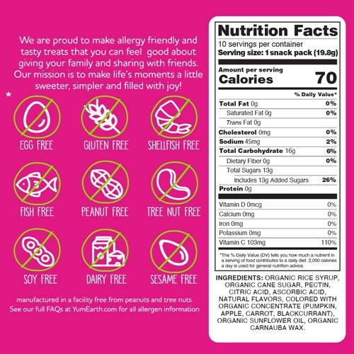 Yumearth Organic Tropical Fruit Snacks, 0.7 Ounce (Pack Of 10)