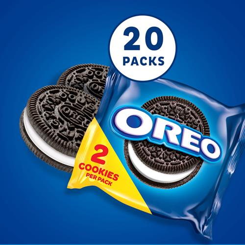 Oreo Chocolate Sandwich Cookies, 20 Snack Packs (2 Cookies Per Pack)