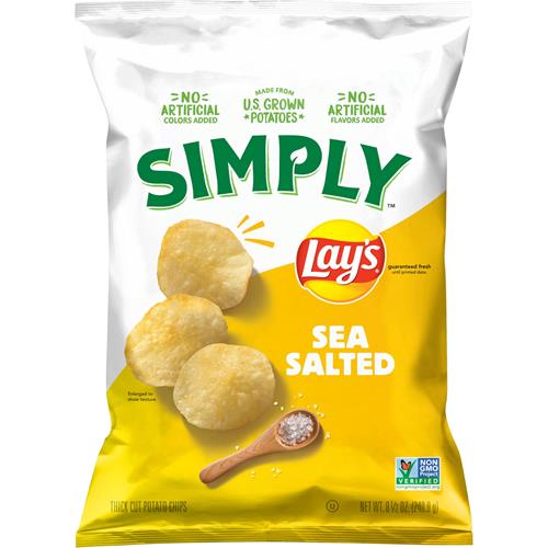 Simply Lays Sea Salted Thick Cut Potato Chips, 8.5 Oz