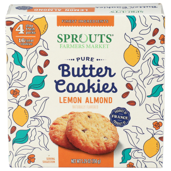 Sprouts Lemon Almond Pure Butter Cookies 4 Pack