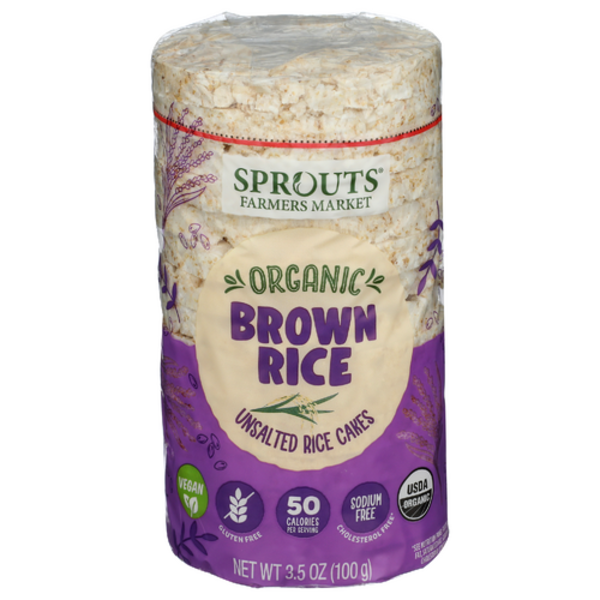 Sprouts Organic Unsalted Brown Rice Cakes