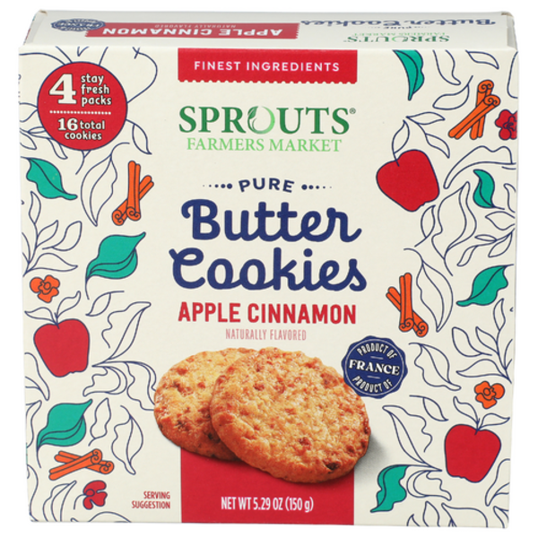 Sprouts Apple Cinnamon Pure Butter Cookies 4 Pack