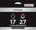 New, Pre-Owned - Lexmark 17/27 Black and Color Ink Cartridge - 2 Pack