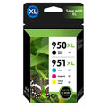 New, Pre-Owned - HP 950XL Black & 951XL Cyan, Magenta & Yellow Ink Cartridges