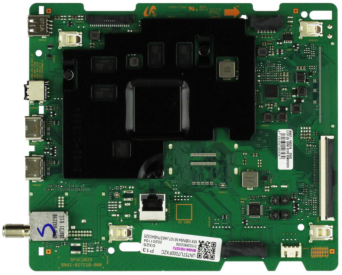BN94-16107J Samsung Main Board, BN97-170288, BN41-02751B, UN75TU7000FXZA, 75TU700DFXZA, 75TU7000FXZC
