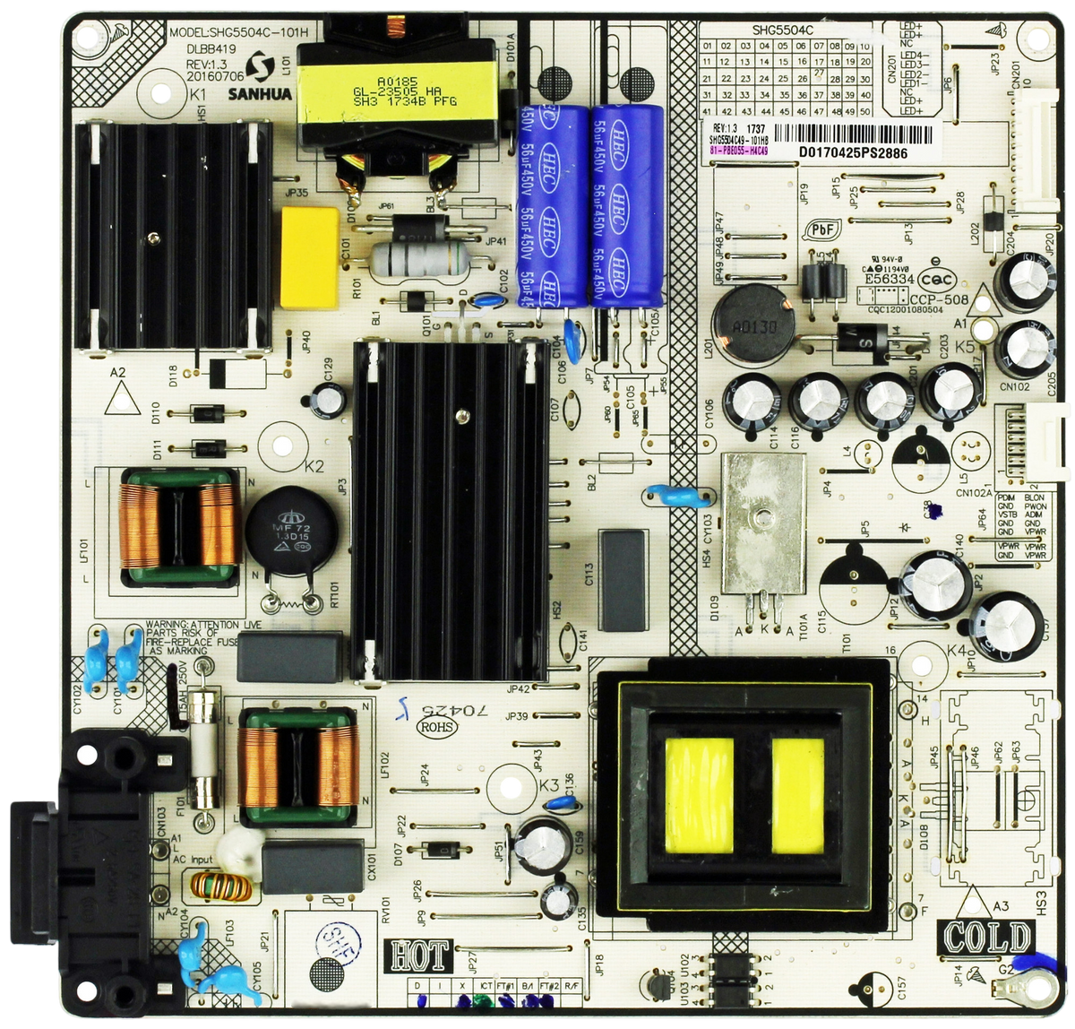 81-PBE055-H4C49 Hitachi Power Supply, SHG5504C49-101HB, CCP-508, SHG5504C, 60R70, 55R81