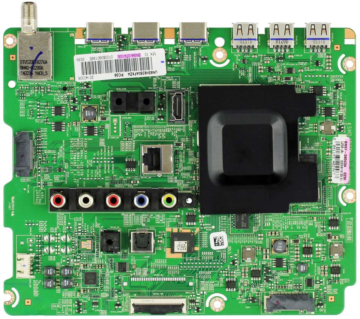 BN94-07410S Samsung TV Module, main board, BN97-08043A, BN41-02157B, UN65H6350AFXZA, UN65H6300AFXZA